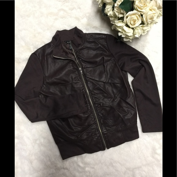 ❤️Women's Brown New Directions Faux Leather Jacket - Picture 2 of 6